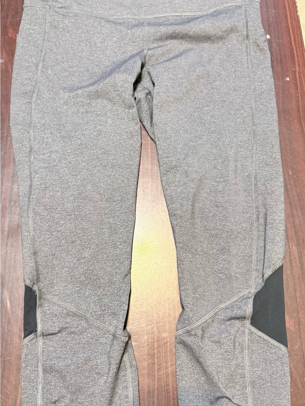 lululemon athletica Gray Performance Leggings with Black Panels